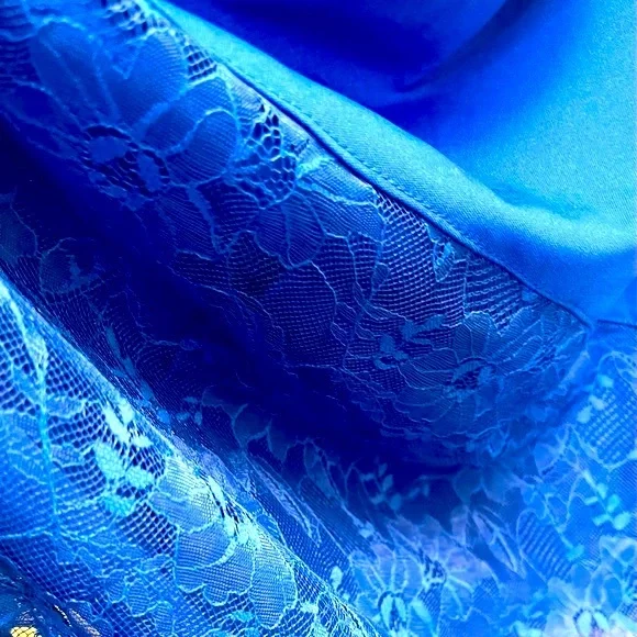 Royal Blue Sleeveless Lace Dress - Picture 7 of 9